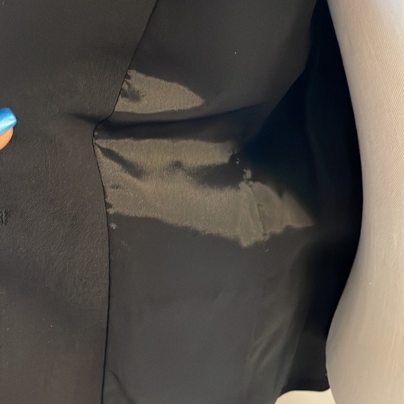 THEORY woman’s black blazer STRETCH WOOL Blend one button closure SMALL 10 (6-8) - Picture 9 of 16